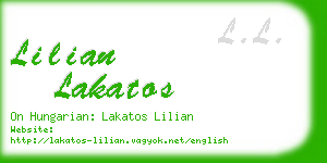 lilian lakatos business card